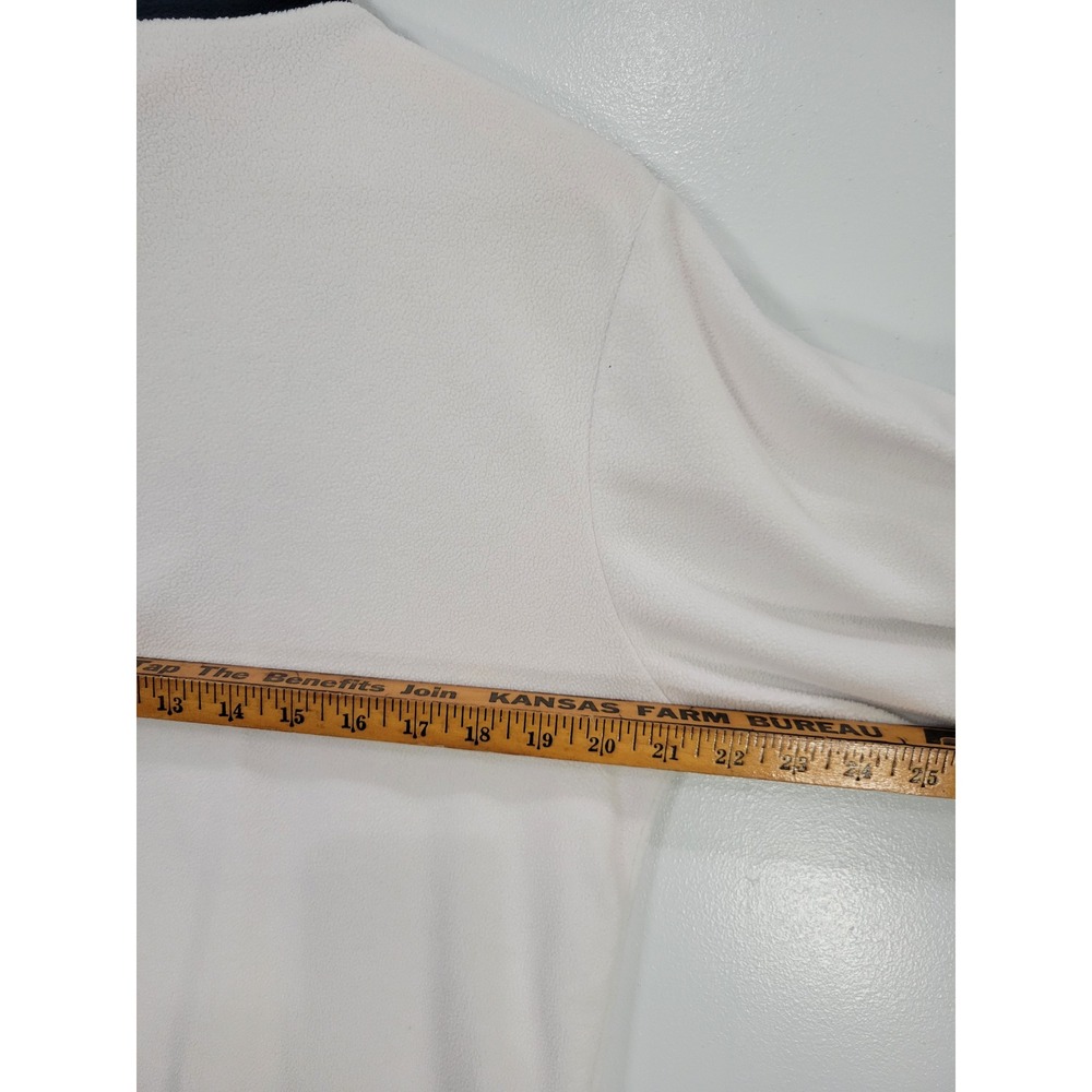 Tommy Hilfiger Vintage White Fleece Quarter Zip Pullover Mock Neck Womens Medium - Picture 5 of 6